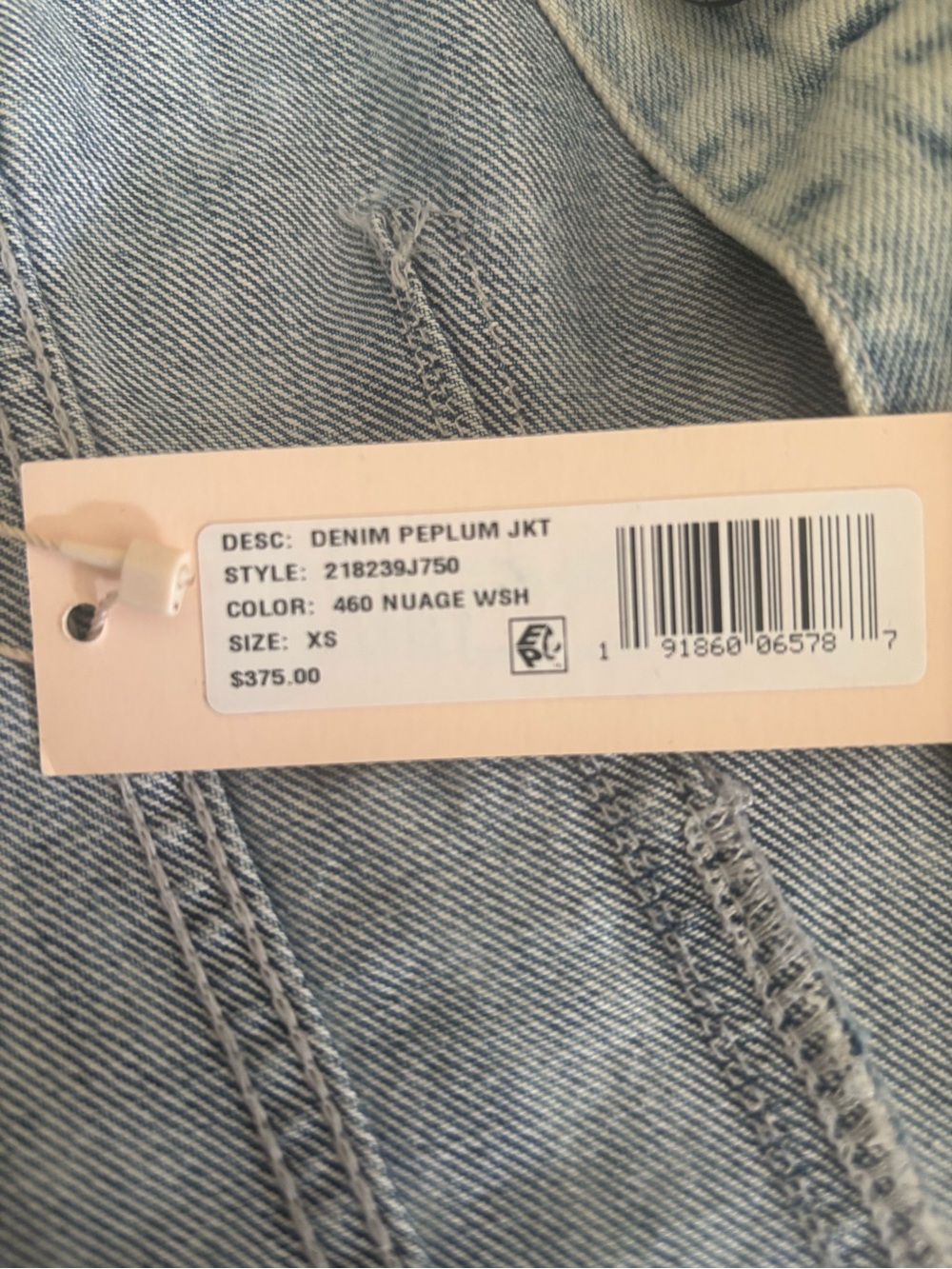 Rebecca Taylor Light Blue Ruffle Denim Jacket - Picture 3 of 4